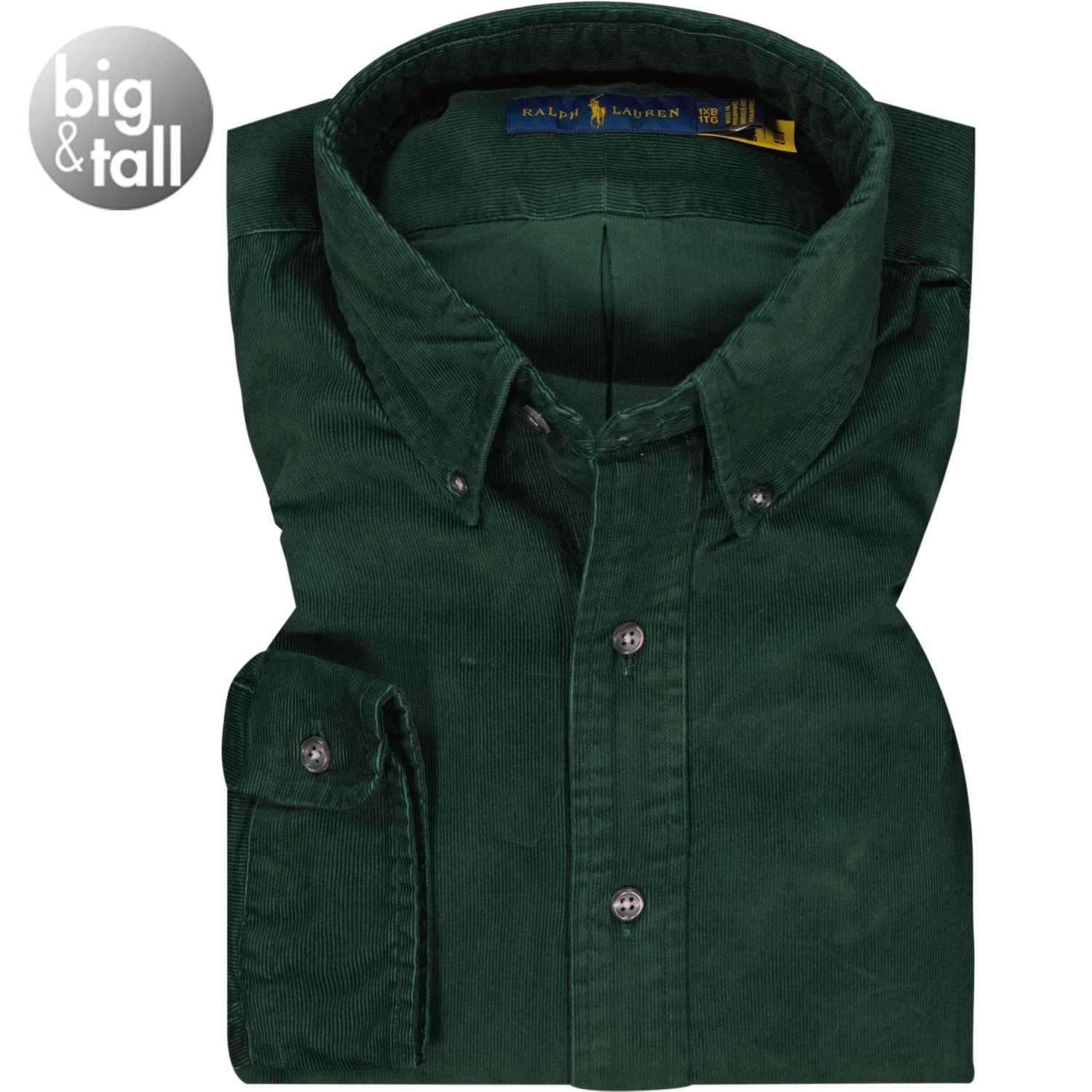 Polo Ralph Lauren Hemd 711811684/001 Big&Tall, Cord, Tannengrün 1 Polo Ralph Lauren Hemd 711811684/001 Big&Tall, Cord, Tannengrün