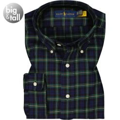 Polo Ralph Lauren Hemd 711811288/007 Big&Tall, Baumwolle, Navy-grün kariert, Navy-grün