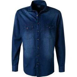 OLYMP Casual Modern Fit 4032/84/18 Jeanshemd, Baumwolle, Marine