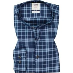 OLYMP Casual Level Five Body Fit 3506/84/18 Hemd, Baumwolle, Marine kariert, Marine