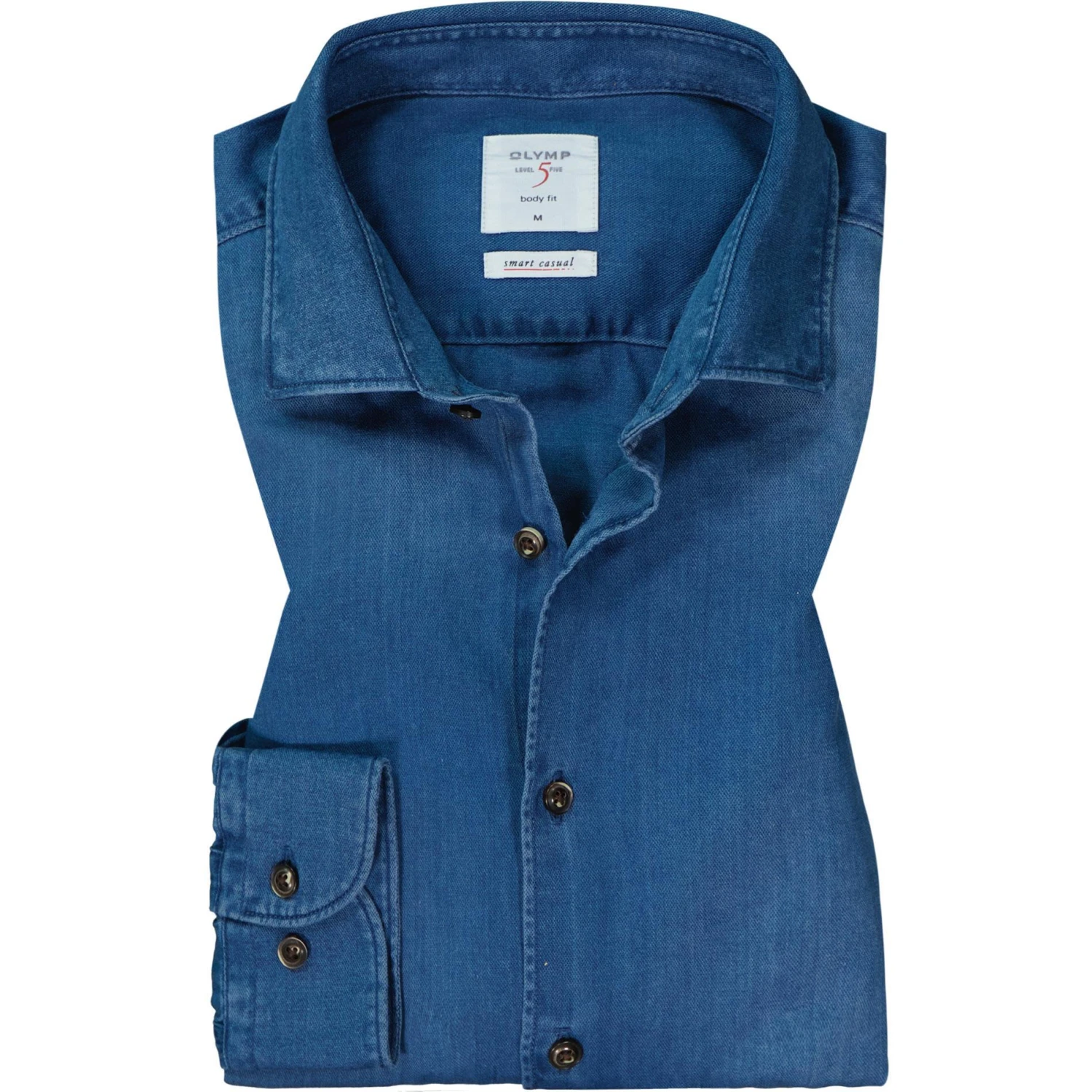 OLYMP Casual Level Five Body Fit 3564/84/96 Jeanshemd, Baumwolle, Indigo 1 OLYMP Casual Level Five Body Fit 3564/84/96 Jeanshemd, Baumwolle, Indigo