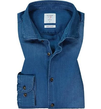 OLYMP Casual Level Five Body Fit 3564/84/96 Jeanshemd, Baumwolle, Indigo 2 OLYMP Casual Level Five Body Fit 3564/84/96 Jeanshemd, Baumwolle, Indigo – Bild 2