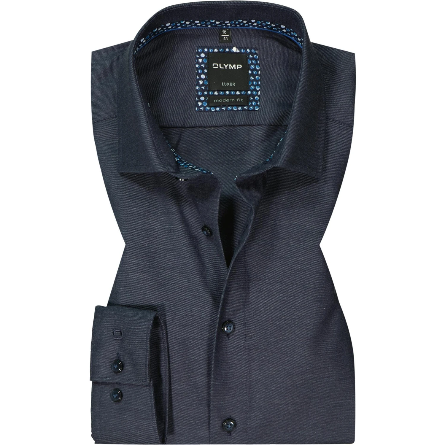 OLYMP Luxor Modern Fit 69EL 1306/89/18 Hemd, Baumwolle, Extra langer Arm, Marine meliert, Marine 1 OLYMP Luxor Modern Fit 69EL 1306/89/18 Hemd, Baumwolle, Extra langer Arm, Marine meliert, Marine