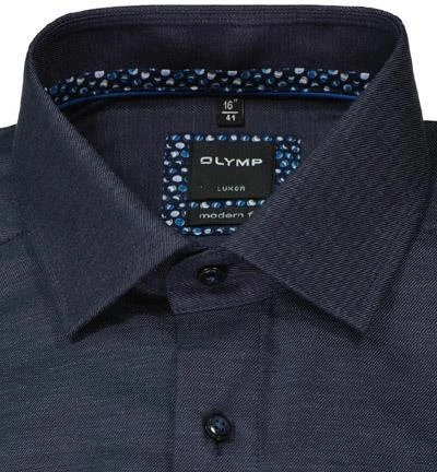 OLYMP Luxor Modern Fit 69EL 1306/89/18 Hemd, Baumwolle, Extra langer Arm, Marine meliert, Marine 3 OLYMP Luxor Modern Fit 69EL 1306/89/18 Hemd, Baumwolle, Extra langer Arm, Marine meliert, Marine – Bild 3
