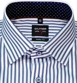 OLYMP Level Five Body Fit 2094/84/18 Hemd, Baumwolle, Marine-weiß gestreift, Marine -hemdenverkauf 374453 norm2