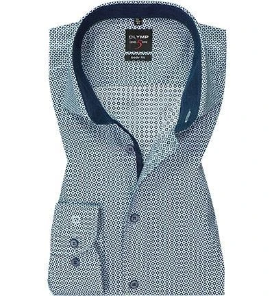 OLYMP Level Five Body Fit 2098/84/45 Hemd, Baumwolle, Blau gemustert , Grün 2 OLYMP Level Five Body Fit 2098/84/45 Hemd, Baumwolle, Blau gemustert , Grün – Bild 2