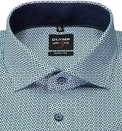 OLYMP Level Five Body Fit 2098/84/45 Hemd, Baumwolle, Blau gemustert , Grün 3 OLYMP Level Five Body Fit 2098/84/45 Hemd, Baumwolle, Blau gemustert , Grün – Bild 3