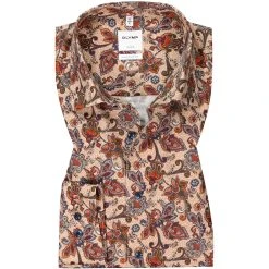 OLYMP Luxor Comfort Fit 1086/84/36 Hemd, Baumwolle, Braun gemustert, Sienna