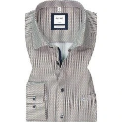 OLYMP Luxor Comfort Fit 1070/84/28 Hemd, Baumwolle, Blau-braun gemustert, Braun