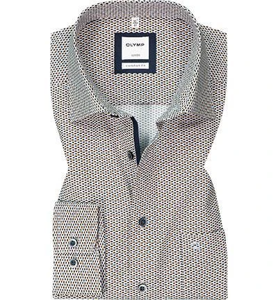 OLYMP Luxor Comfort Fit 1070/84/28 Hemd, Baumwolle, Blau-braun gemustert, Braun 2 OLYMP Luxor Comfort Fit 1070/84/28 Hemd, Baumwolle, Blau-braun gemustert, Braun – Bild 2