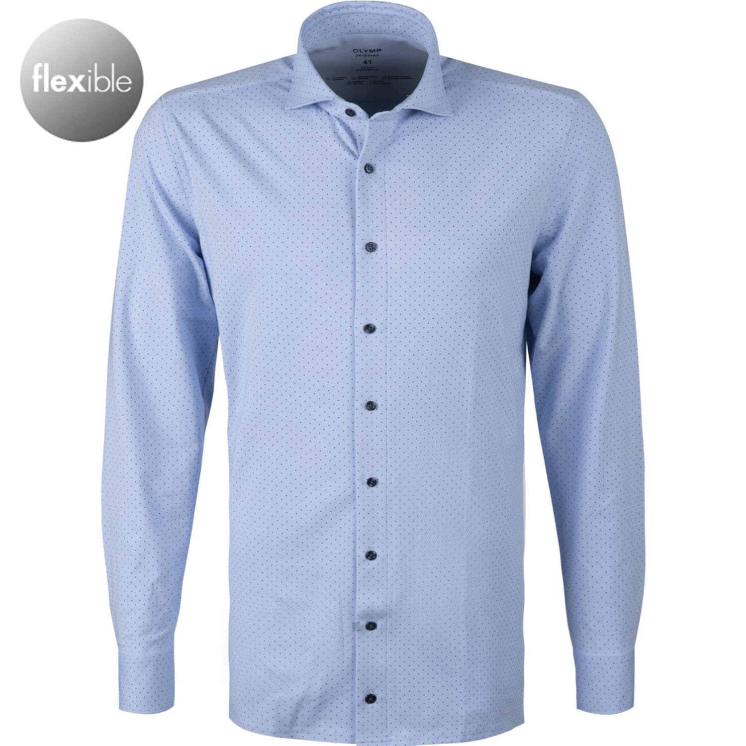 OLYMP Luxor Modern Fit 69EL 1224/89/11 Hemd, Jersey geruchshemmend, Extra langer Arm, Bleu gemustert, Bleu 1 OLYMP Luxor Modern Fit 69EL 1224/89/11 Hemd, Jersey geruchshemmend, Extra langer Arm, Bleu gemustert, Bleu