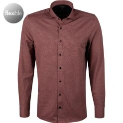 OLYMP Level Five Body Fit 2016/84/36 Hemd, Jersey geruchshemmend, Sienna gemustert , Sienna