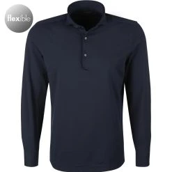 OLYMP Level Five Body Fit 2050/84/18 Hemd, Jersey geruchshemmend, Marineblau, Marine