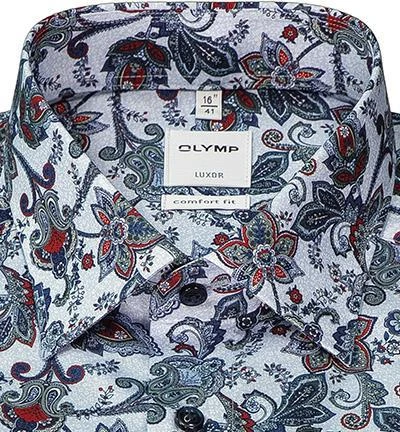 OLYMP Luxor Comfort Fit 1086/84/45 Hemd, Baumwolle, Blau-grün gemustert, Grün 3 OLYMP Luxor Comfort Fit 1086/84/45 Hemd, Baumwolle, Blau-grün gemustert, Grün – Bild 3