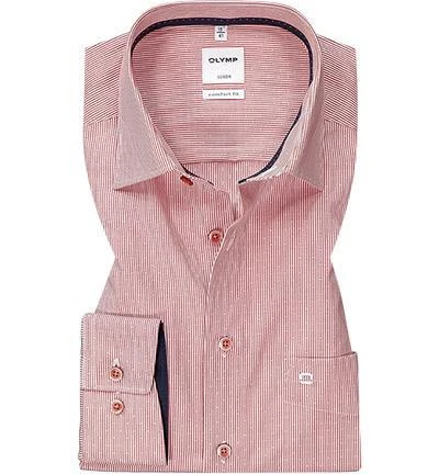 OLYMP Luxor Comfort Fit 1060/84/36 Hemd, Baumwolle, Rot-weiß gestreift, Sienna 2 OLYMP Luxor Comfort Fit 1060/84/36 Hemd, Baumwolle, Rot-weiß gestreift, Sienna – Bild 2