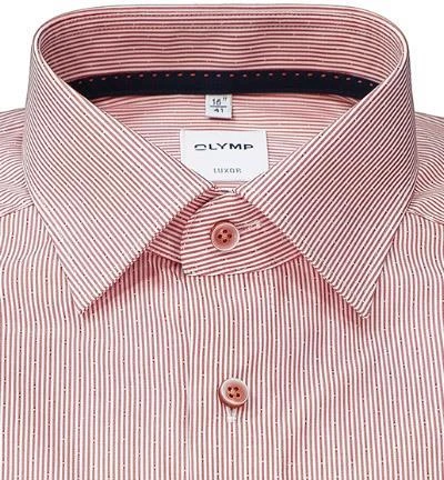 OLYMP Luxor Comfort Fit 1060/84/36 Hemd, Baumwolle, Rot-weiß gestreift, Sienna 3 OLYMP Luxor Comfort Fit 1060/84/36 Hemd, Baumwolle, Rot-weiß gestreift, Sienna – Bild 3