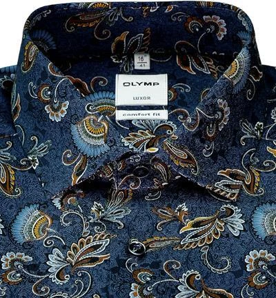 OLYMP Luxor Comfort Fit 1019/64/18 Hemd, Baumwolle, Blau gemustert, Marine 3 OLYMP Luxor Comfort Fit 1019/64/18 Hemd, Baumwolle, Blau gemustert, Marine – Bild 3