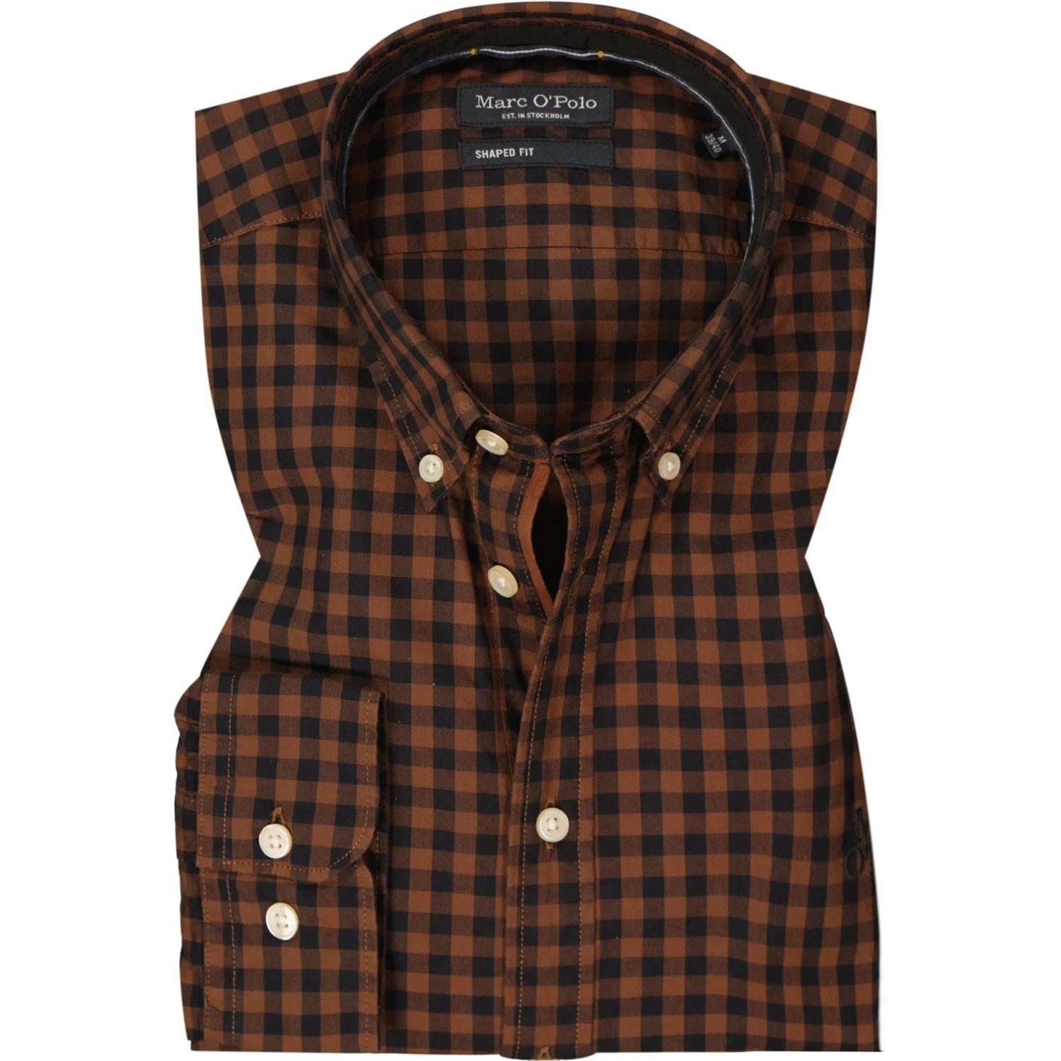 Marc O'Polo Hemd 127 7028 42146/A71 Shaped Fit, Baumwolle, Braun kariert, Braun 1 Marc O'Polo Hemd 127 7028 42146/A71 Shaped Fit, Baumwolle, Braun kariert, Braun