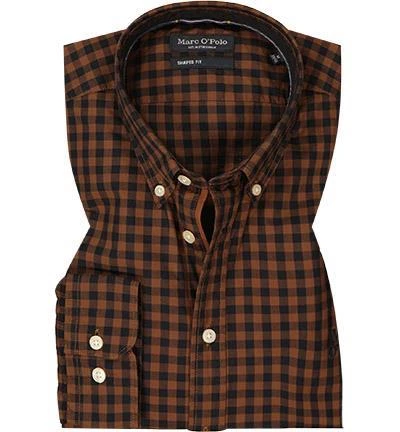 Marc O'Polo Hemd 127 7028 42146/A71 Shaped Fit, Baumwolle, Braun kariert, Braun 2 Marc O'Polo Hemd 127 7028 42146/A71 Shaped Fit, Baumwolle, Braun kariert, Braun – Bild 2