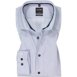 OLYMP Luxor Modern Fit 69EL 1310/89/18 Hemd, Baumwolle, Extra langer Arm, Blau-weiß gestreift, Marine