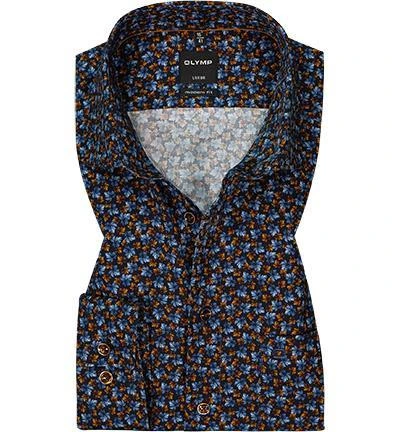 OLYMP Luxor Modern Fit 1227/64/24 Hemd, Baumwolle, Blau-braun gemustert, Caramel 2 OLYMP Luxor Modern Fit 1227/64/24 Hemd, Baumwolle, Blau-braun gemustert, Caramel – Bild 2