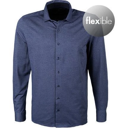 OLYMP Luxor Modern Fit 1228/84/18 Hemd, Jersey geruchshemmend, Marineblau gemustert, Marine 2 OLYMP Luxor Modern Fit 1228/84/18 Hemd, Jersey geruchshemmend, Marineblau gemustert, Marine – Bild 2