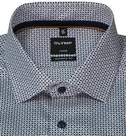 OLYMP Luxor Modern Fit 1229/64/24 Hemd, Baumwolle, Blau-weiß gemustert, Caramel -hemdenverkauf 374516 norm2