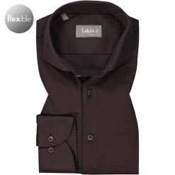 fakts Hemd 6055/381 Slim Fit, Jersey geruchshemmend, Graubraun, Anthrazit