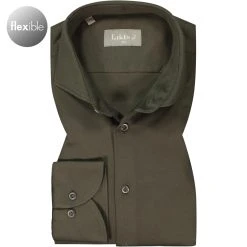 fakts Hemd 6055/591 Slim Fit, Jersey geruchshemmend, Dunkelgrün