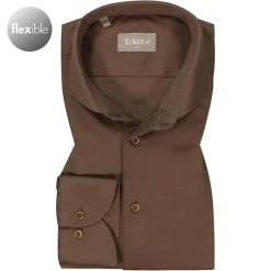 fakts Hemd 6055/851 Slim Fit, Jersey geruchshemmend, Braun