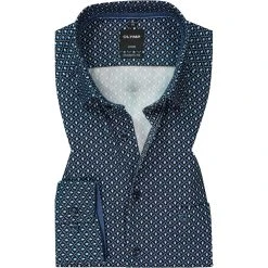 OLYMP Luxor Modern Fit 1217/64/11 Hemd, Baumwolle, Blau gemustert, Bleu