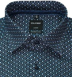 OLYMP Luxor Modern Fit 1217/64/11 Hemd, Baumwolle, Blau gemustert, Bleu -hemdenverkauf 374573 norm2