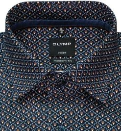 OLYMP Luxor Modern Fit 1217/64/24 Hemd, Baumwolle, Nachtblau gemustert, Caramel -hemdenverkauf 374574 norm2