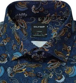 OLYMP Luxor Modern Fit 1219/64/18 Hemd, Baumwolle, Marine gemustert, Marine -hemdenverkauf 374578 norm2