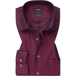 OLYMP Luxor Modern Fit 69EL 1268/89/86 Hemd, Baumwolle, Extra langer Arm, Granat