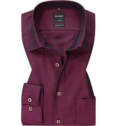 OLYMP Luxor Modern Fit 69EL 1268/89/86 Hemd, Baumwolle, Extra langer Arm, Granat 2 OLYMP Luxor Modern Fit 69EL 1268/89/86 Hemd, Baumwolle, Extra langer Arm, Granat – Bild 2