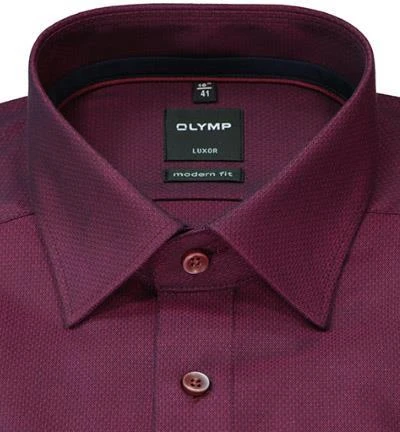 OLYMP Luxor Modern Fit 69EL 1268/89/86 Hemd, Baumwolle, Extra langer Arm, Granat 3 OLYMP Luxor Modern Fit 69EL 1268/89/86 Hemd, Baumwolle, Extra langer Arm, Granat – Bild 3