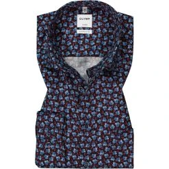 OLYMP Luxor Comfort Fit 1027/64/86 Hemd, Baumwolle, Blau-rot gemustert, Granat
