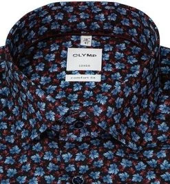 OLYMP Luxor Comfort Fit 1027/64/86 Hemd, Baumwolle, Blau-rot gemustert, Granat -hemdenverkauf 374584 norm2