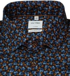 OLYMP Luxor Comfort Fit 1027/64/24 Hemd, Baumwolle, Blau-braun gemustert, Caramel -hemdenverkauf 374585 norm2