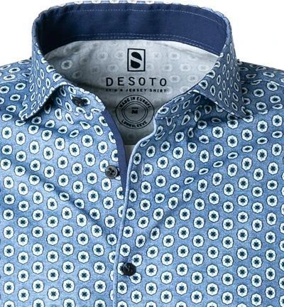 DESOTO Hemd New Hai 47107-3/528 Jersey, Blau gemustert, Blau 3 DESOTO Hemd New Hai 47107-3/528 Jersey, Blau gemustert, Blau – Bild 3