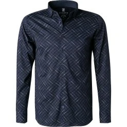 DESOTO Hemd Kent 49028-3/582 Jersey, Navy gemustert, Navy