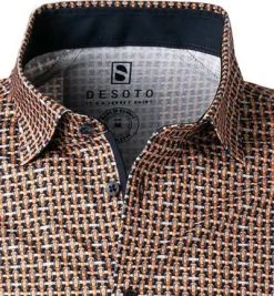 DESOTO Hemd Kent 47228-3/217 Jersey, Dunkelorange gemustert, Dunkelorange 7 DESOTO Hemd Kent 47228-3/217 Jersey, Dunkelorange gemustert, Dunkelorange -hemdenverkauf 374668 norm2