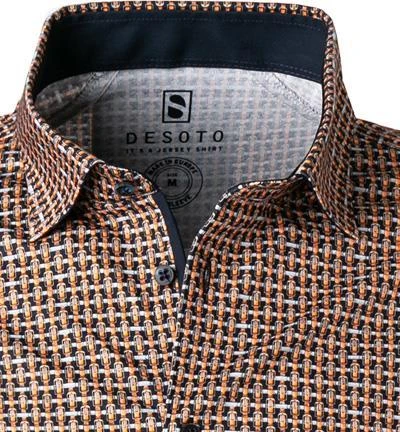 DESOTO Hemd Kent 47228-3/217 Jersey, Dunkelorange gemustert, Dunkelorange 3 DESOTO Hemd Kent 47228-3/217 Jersey, Dunkelorange gemustert, Dunkelorange – Bild 3