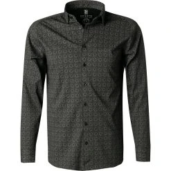 DESOTO Hemd Kent 49228-3/812 Jersey, Schwarz-grün gemustert, Schwarz-gold