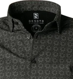 DESOTO Hemd Kent 49228-3/812 Jersey, Schwarz-grün gemustert, Schwarz-gold -hemdenverkauf 374675 norm2