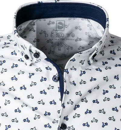 DESOTO Hemd Modern B.D. 47113-3/156 Jersey, Weiß-blau gemustert, Weiß-blau 3 DESOTO Hemd Modern B.D. 47113-3/156 Jersey, Weiß-blau gemustert, Weiß-blau – Bild 3