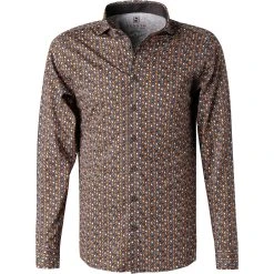 DESOTO Hemd New Hai 48107-3/824 Jersey, Dunkelbraun gemustert, Dunkelbraun