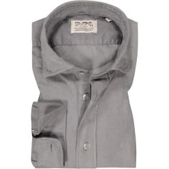 FIL NOIR Hemd Bergamo 51549/04 Shaped Fit, Cord CO2-Neutral, Silbergrau, Grau