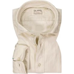 FIL NOIR Hemd Bergamo 51549/20 Shaped Fit, Cord CO2-Neutral, Wollweiß, Beige